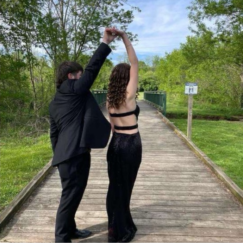 Black Sequin Prom Dress